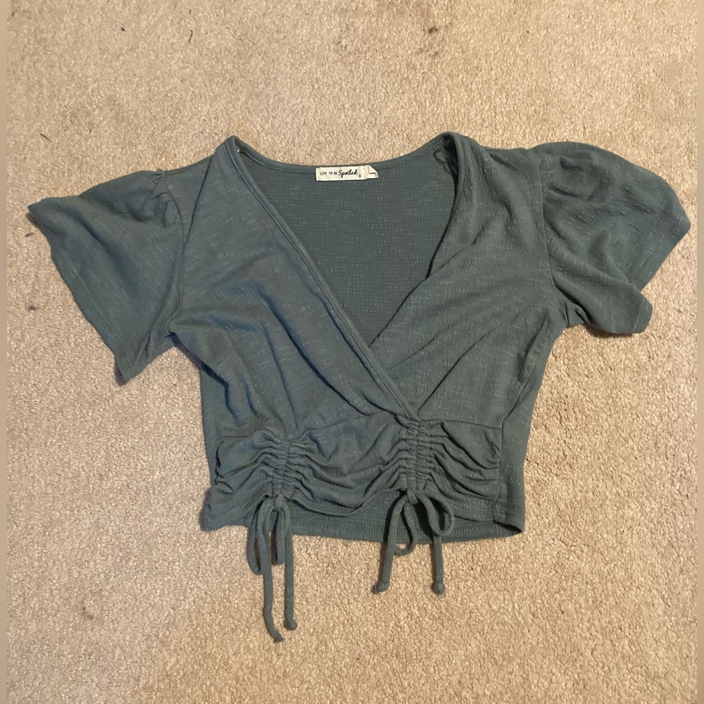 Small Green Live To Be Spoiled crop top